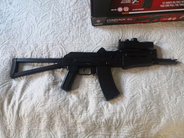 CROSMAN COMRADE AK semi-automatic CO2 BB air rifle. Excellent condition.
