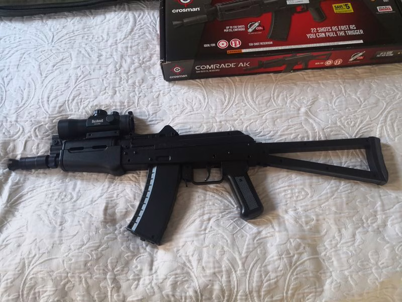 CROSMAN COMRADE AK semi-automatic CO2 BB air rifle. Excellent condition.