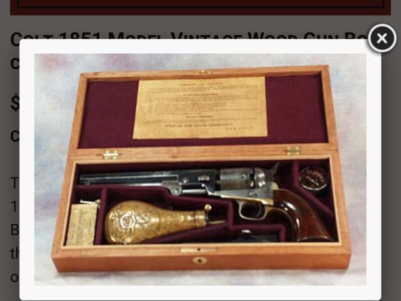 1851 Colt Wood Factory Gun Case