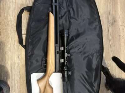 Beeman raider .22 pcp air rifle with scope bag pellets and compressor