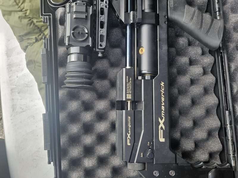 FX MAVERICK BLACK COMPACT in 177 sub 12. like new with Pard 008lrf scope