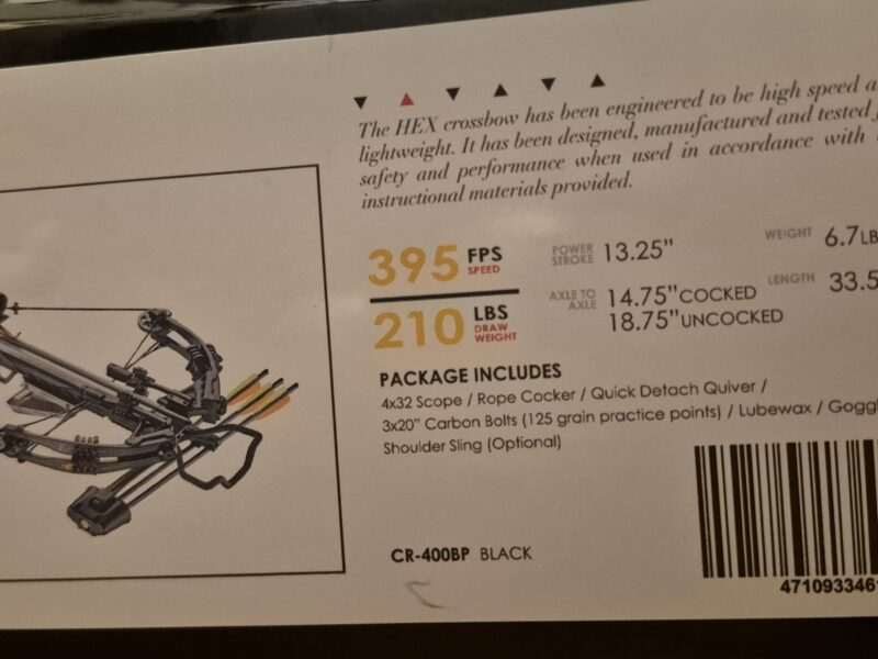NEW HEX 400 Crossbow 210lb
