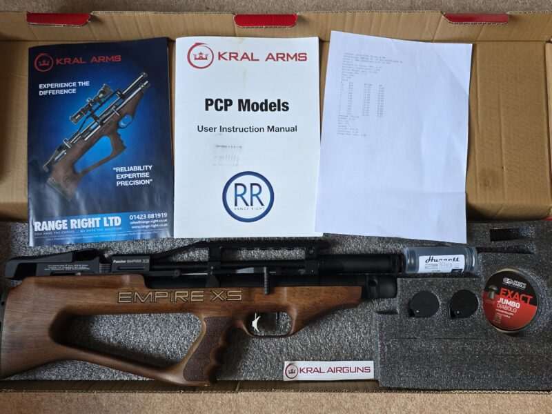 Kral Empire XS .22, Scope and Huggett Atom